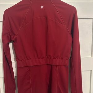Fabletics Full-Zip Performance Jacket – Size Small (Wine Red